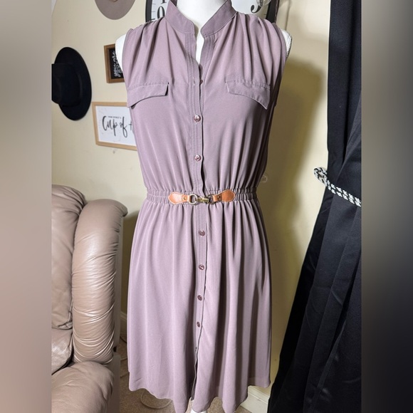 R n B brand Elegant Mauve Button-Down Dress - Picture 2 of 14